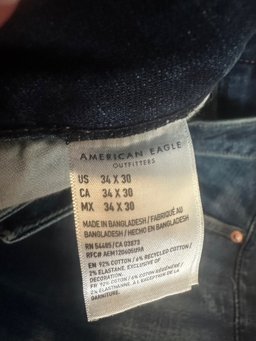 American Eagle AirFlex+ men’s original boot cut jeans size 34x30 Like New - Picture 4 of 5